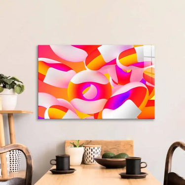 3D Party Rings Glass Wall Art - DIY - CreoGlass®