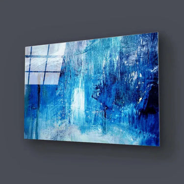Abstract Art Blue Oil Painting Glass Wall Art - DIY - CreoGlass®