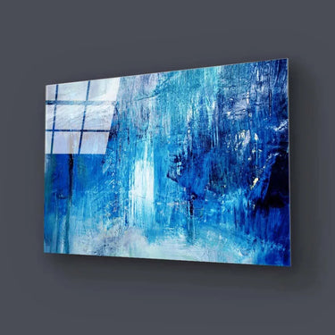 Abstract Art Blue Oil Painting Glass Wall Art - DIY - CreoGlass®