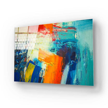 Abstract Art Colourful Oil Painting Glass Wall Art - DIY - CreoGlass®