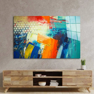 Abstract Art Colourful Oil Painting Glass Wall Art - DIY - CreoGlass®