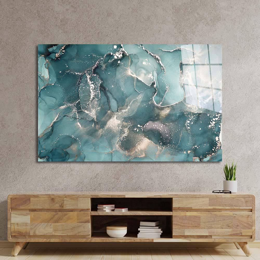 Abstract Blue Alcohol Ink Glass Wall Art - DIY - CreoGlass®