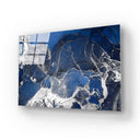 Abstract Blue and Silver Alcohol Ink Marble Glass Wall Art - DIY - CreoGlass®
