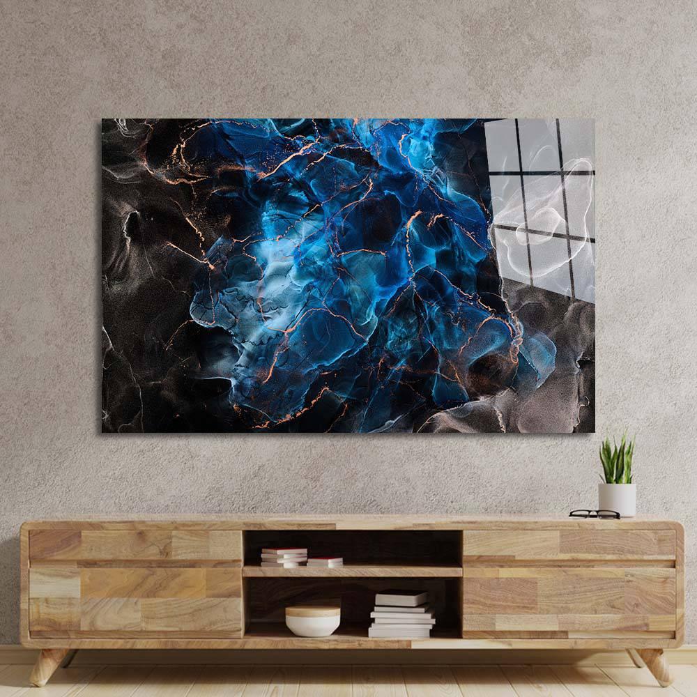 Abstract Blue Marble Glass Wall Art - DIY - CreoGlass®