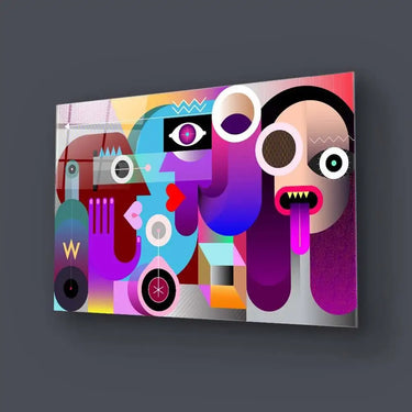 Abstract Drunk Women Glass Wall Art - DIY - CreoGlass®