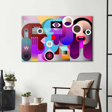 Abstract Drunk Women Glass Wall Art - DIY - CreoGlass®