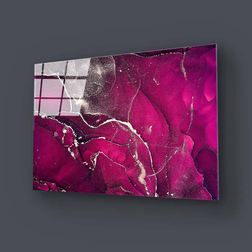 Abstract Hot Pink Alcohol Ink Marble Glass Wall Art - DIY - CreoGlass®