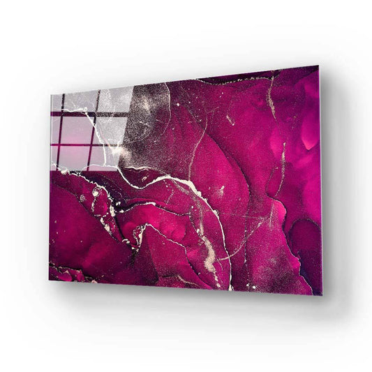 Abstract Hot Pink Alcohol Ink Marble Glass Wall Art - DIY - CreoGlass®