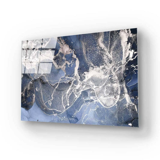 Abstract Light Blue Marble Glass Wall Art - DIY - CreoGlass®