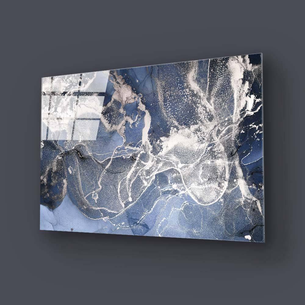 Abstract Light Blue Marble Glass Wall Art - DIY - CreoGlass®