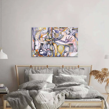 Abstract Man, Woman and their Cat Glass Wall Art - DIY - CreoGlass®
