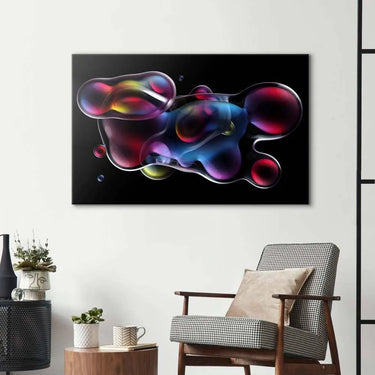 Abstract Metallic Bubbles 2 Glass Wall Art - DIY - CreoGlass®