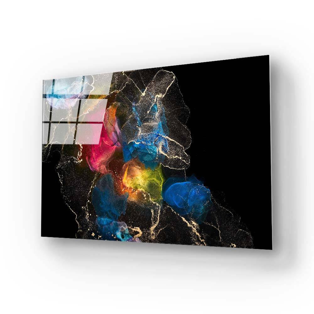 Abstract Multi-Coloured Alcohol Ink Marble Glass Wall Art - DIY - CreoGlass®