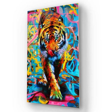 Abstract Multi-Coloured Tiger Glass Wall Art - DIY - CreoGlass®
