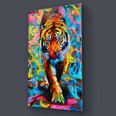 Abstract Multi-Coloured Tiger Glass Wall Art - DIY - CreoGlass®