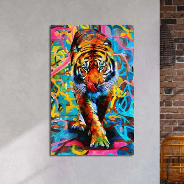 Abstract Multi-Coloured Tiger Glass Wall Art - DIY - CreoGlass®