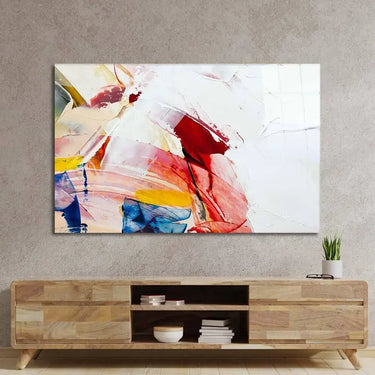 Abstract Palette Knife Oil Painting Glass Wall Art - DIY - CreoGlass®