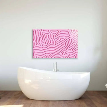 Abstract Pink Maze Glass Wall Art - DIY - CreoGlass®