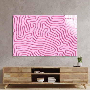 Abstract Pink Maze Glass Wall Art - DIY - CreoGlass®