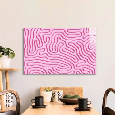 Abstract Pink Maze Glass Wall Art - DIY - CreoGlass®