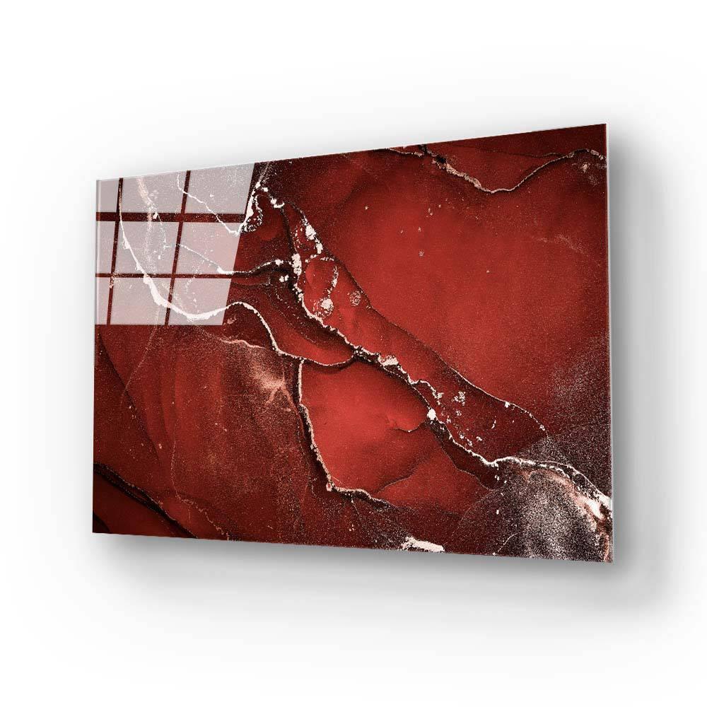 Abstract Red Alcohol Ink Marble Glass Wall Art - DIY - CreoGlass®