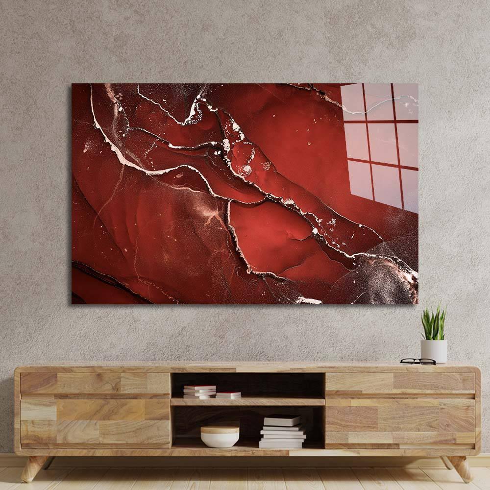 Abstract Red Alcohol Ink Marble Glass Wall Art - DIY - CreoGlass®