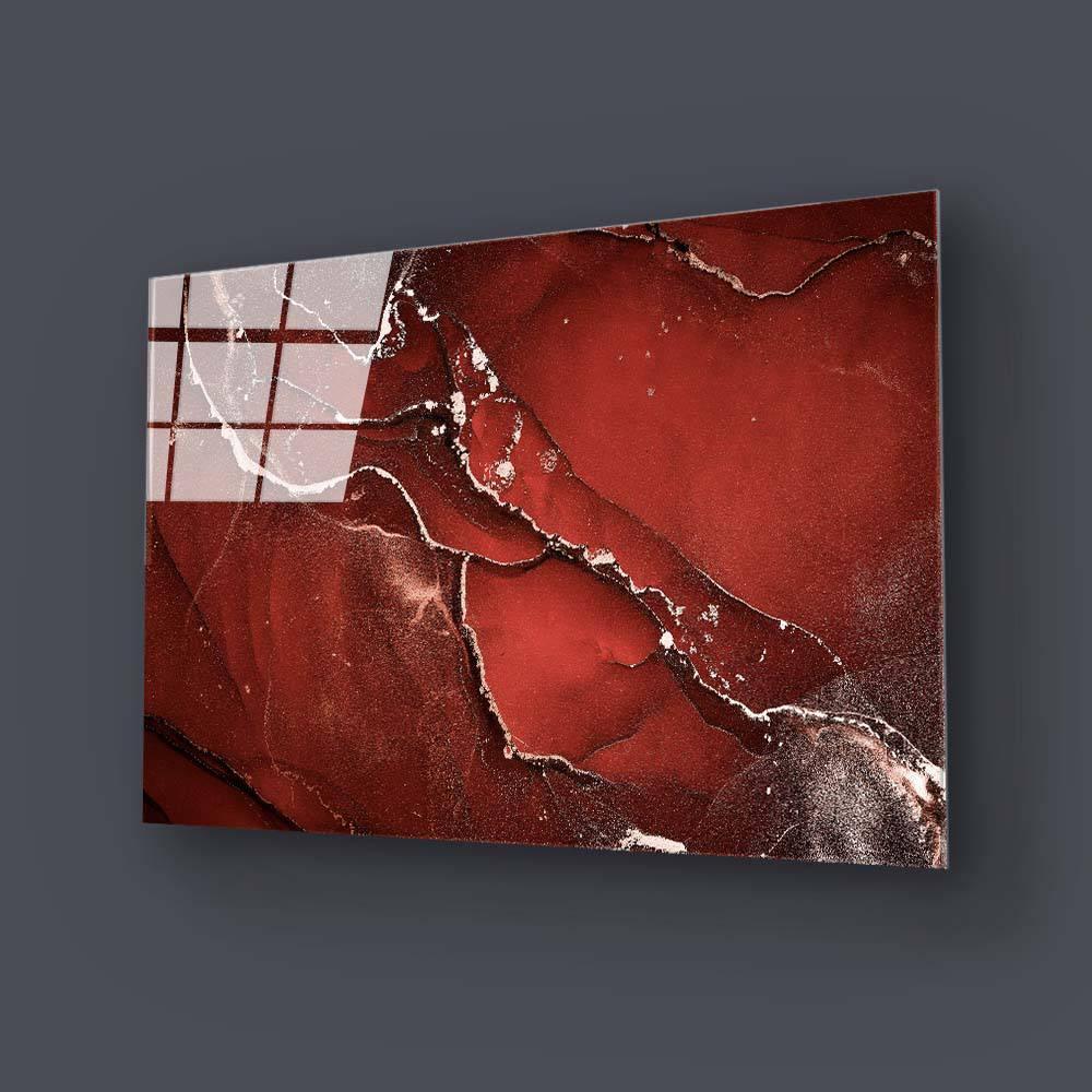 Abstract Red Alcohol Ink Marble Glass Wall Art - DIY - CreoGlass®