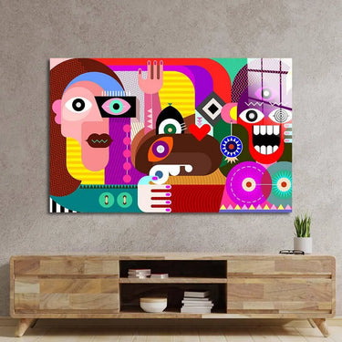 Abstract Women Glass Wall Art - DIY - CreoGlass®