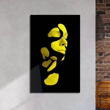 Abstract Yellow Makeup Glass Wall Art - DIY - CreoGlass®