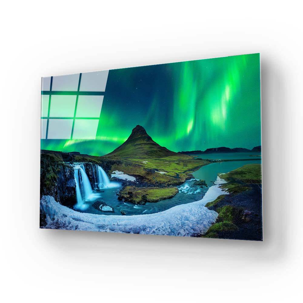 Aurora Borealis Northern Lights Landscape Glass Wall Art - DIY - CreoGlass®