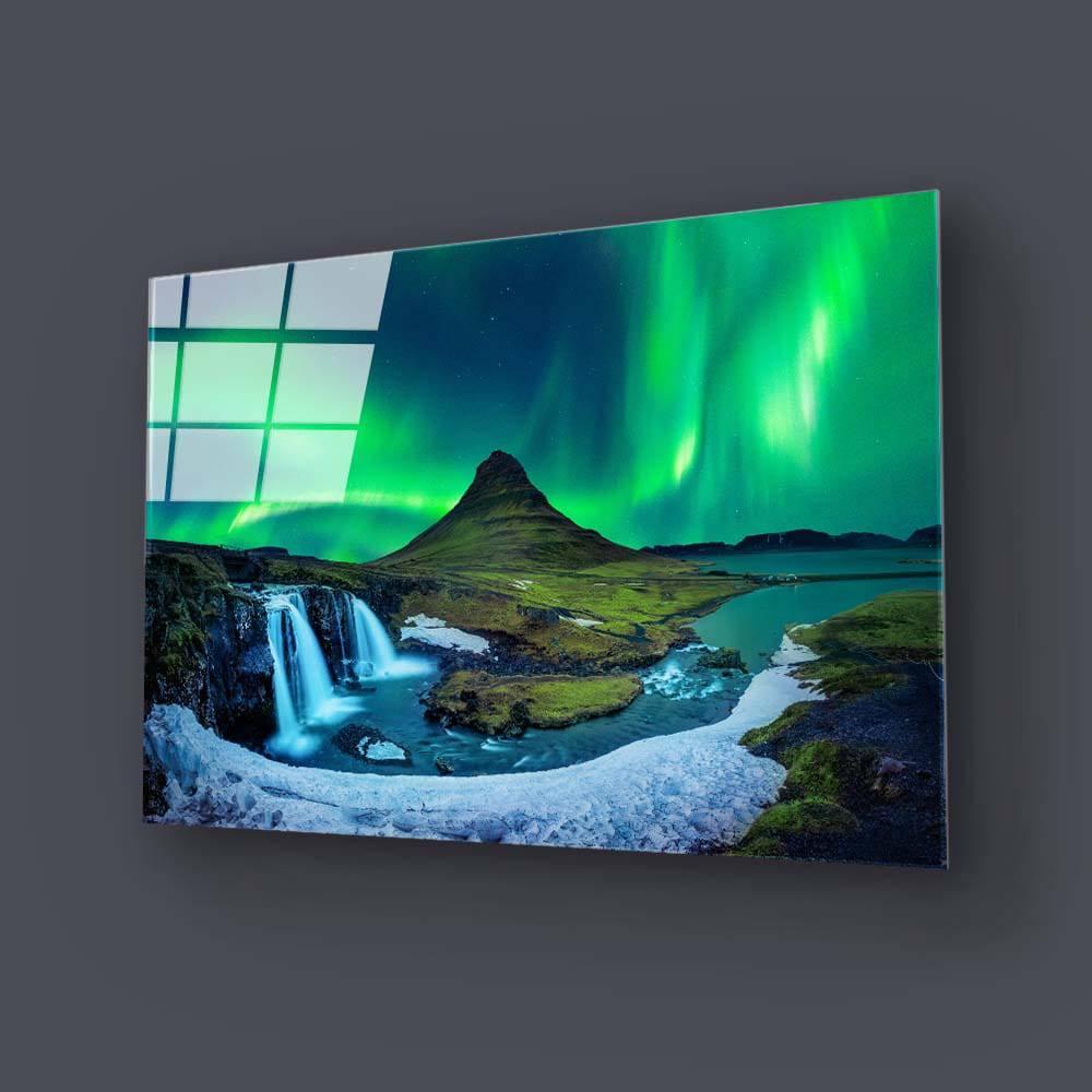 Aurora Borealis Northern Lights Landscape Glass Wall Art - DIY - CreoGlass®