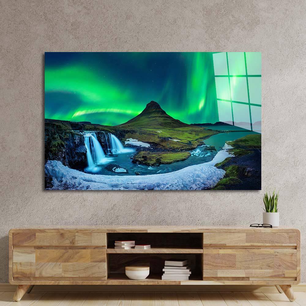 Aurora Borealis Northern Lights Landscape Glass Wall Art - DIY - CreoGlass®