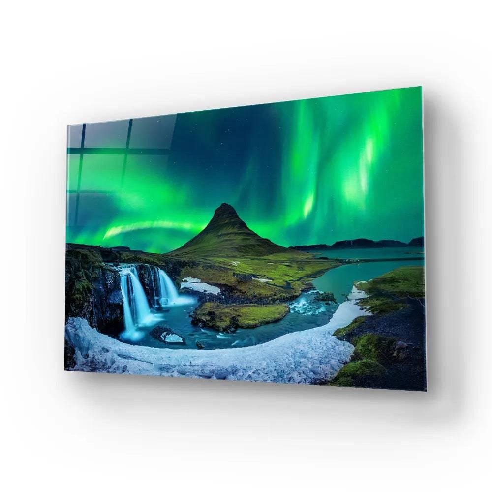 Aurora Borealis Northern Lights Landscape Glass Wall Art - DIY - CreoGlass®