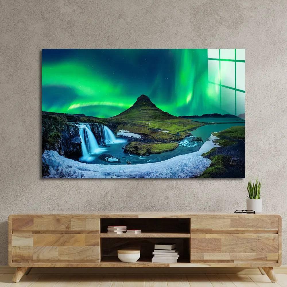 Aurora Borealis Northern Lights Landscape Glass Wall Art - DIY - CreoGlass®