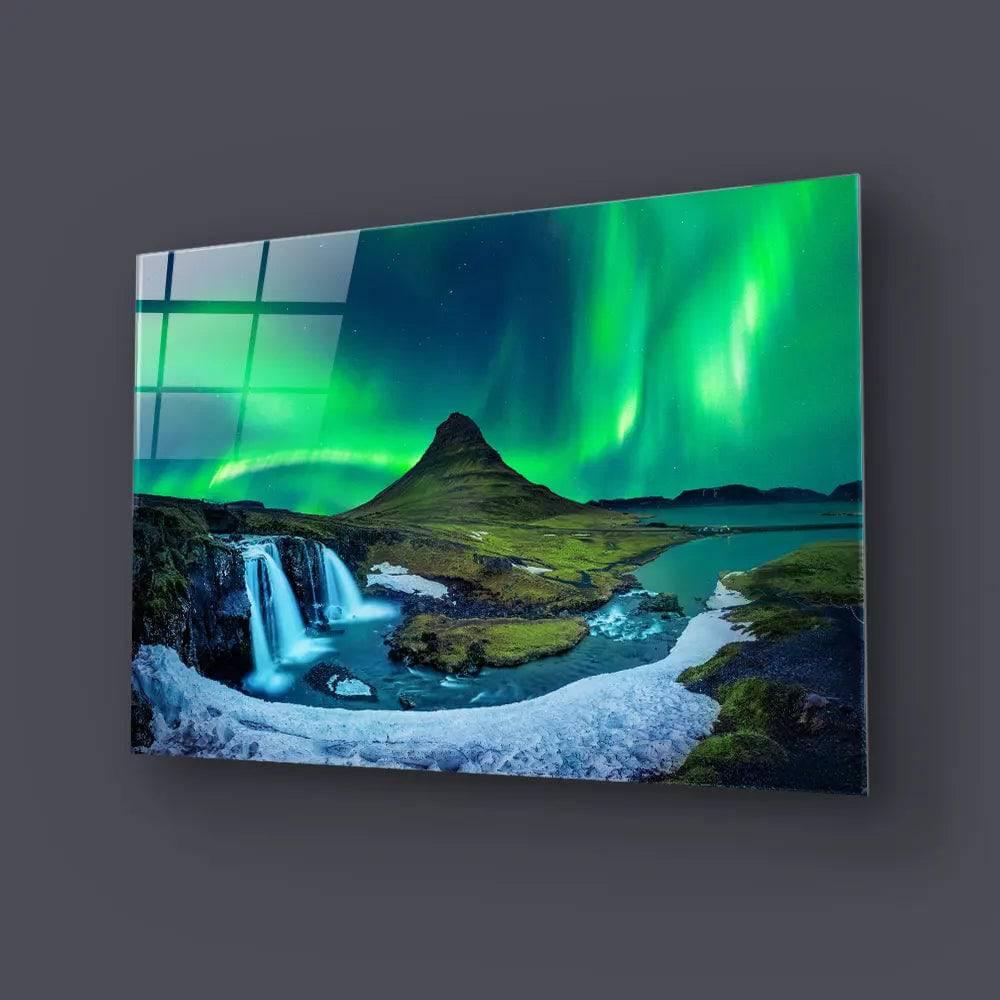 Aurora Borealis Northern Lights Landscape Glass Wall Art - DIY - CreoGlass®