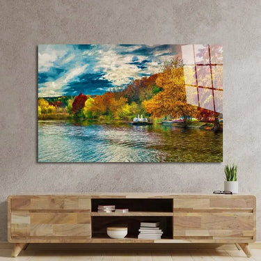 Autumn Swan Lake Glass Wall Art - DIY - CreoGlass®