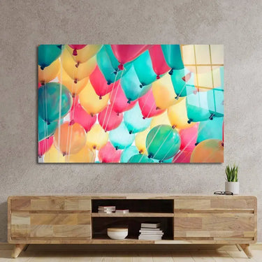 Balloons Sky Glass Wall Art - DIY - CreoGlass®