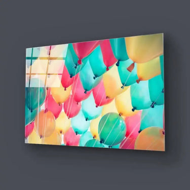 Balloons Sky Glass Wall Art - DIY - CreoGlass®