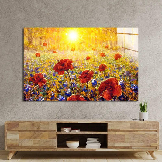 Beautiful Field Flower Glass Wall Art - DIY - CreoGlass®