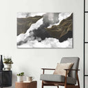 Black and Gold Geometric Clouds Glass Wall Art - DIY - CreoGlass®