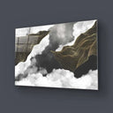 Black and Gold Geometric Clouds Glass Wall Art - DIY - CreoGlass®