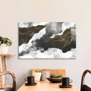 Black and Gold Geometric Clouds Glass Wall Art - DIY - CreoGlass®