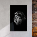 Black and White Lion with Blue Eyes Glass Wall Art - DIY - CreoGlass®