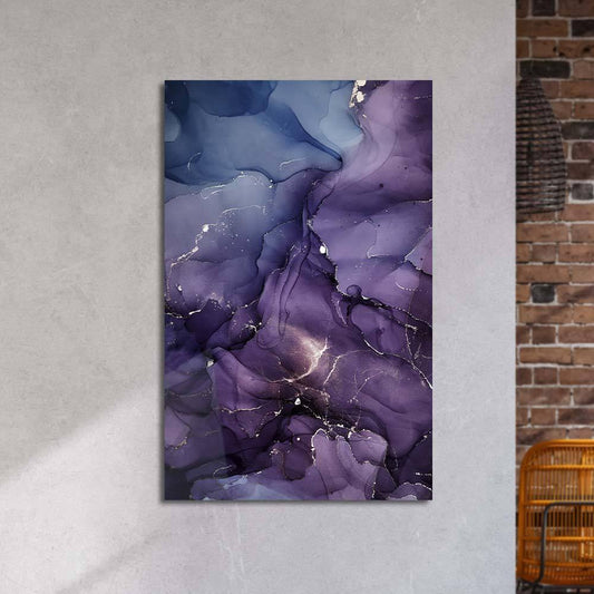 Blue and Purple Alcohol Ink Abstract Glass Wall Art - DIY - CreoGlass®