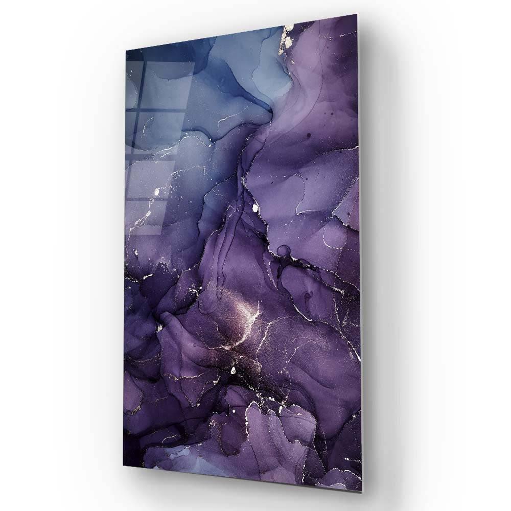 Blue and Purple Alcohol Ink Abstract Glass Wall Art - DIY - CreoGlass®