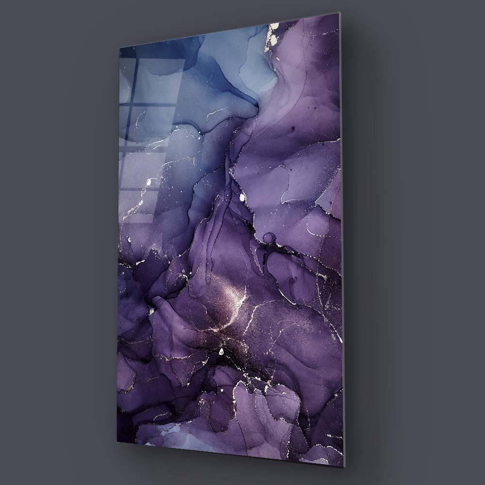 Blue and Purple Alcohol Ink Abstract Glass Wall Art - DIY - CreoGlass®