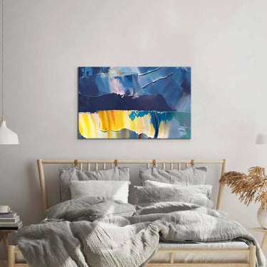 Blue and Yellow Modern Abstract Glass Wall Art - DIY - CreoGlass®