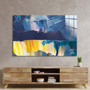 Blue and Yellow Modern Abstract Glass Wall Art - DIY - CreoGlass®