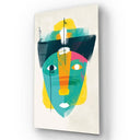 Bright Cubism of a Man with a Hat Glass Wall Art - DIY - CreoGlass®
