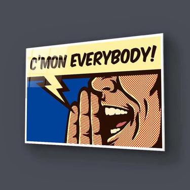 C'mon Everybody! Retro Glass Wall Art - DIY - CreoGlass®